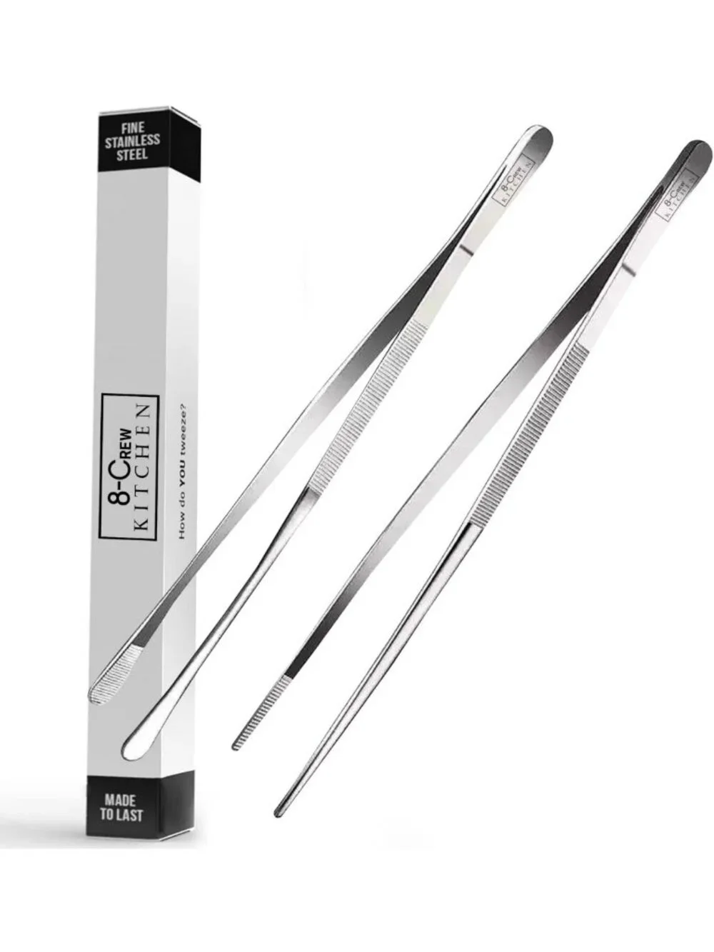 Stainless Steel Cooking Tweezers Set of 2 - 12